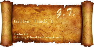 Giller Timót névjegykártya